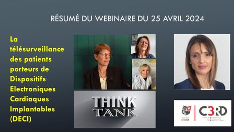 Les points essentiels à retenir du webinaire du 25 avril consacré à la télésurveillance des patients porteurs de Dispositifs Electroniques Cardiaques Implantables (DECI).