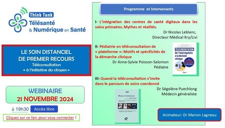 Que retenir du webinaire consacré à la téléconsultation de premier recours?